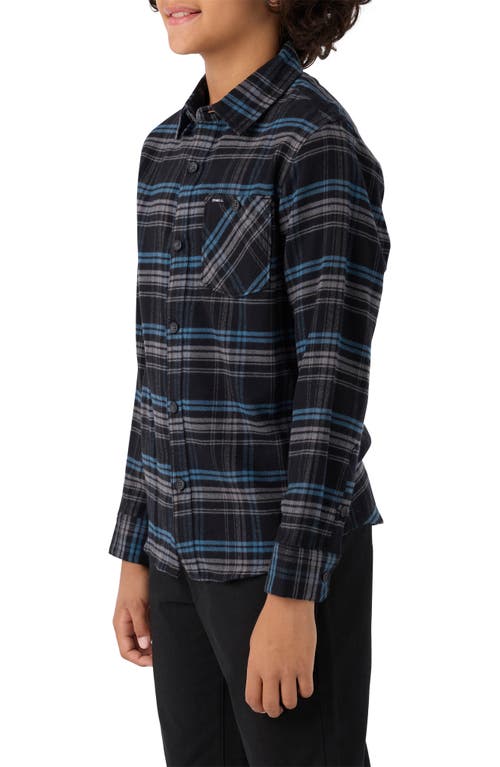 O'neill Clayton Plaid Hooded Button-up Shirt In Black
