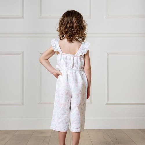 Shop Hope & Henry Girls' Scallop Edge Tie-waist Jumpsuit, Kids In Easter Toile