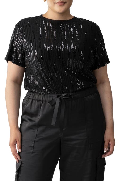 Shop Sanctuary Sequin Perfect T-shirt In Black