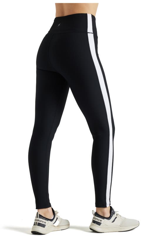 Electric Yoga Color Block Rib Legging In Black/white