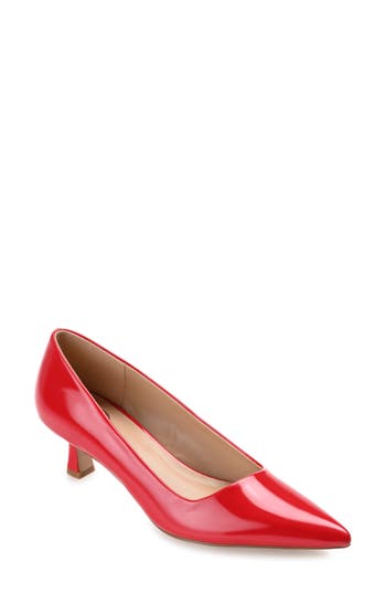 Shop Journee Collection Celica Pointed Toe Pump In Patent/red