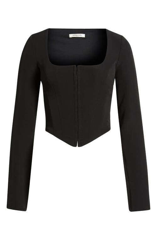 Mistress Rocks Long Sleeve Corset Top In Black