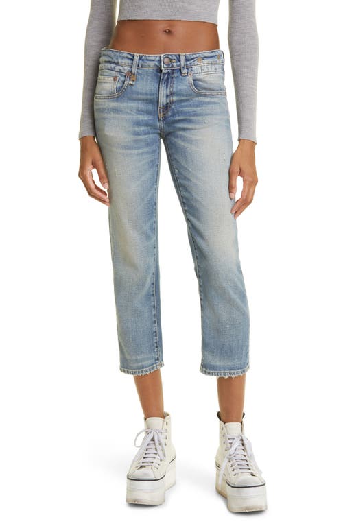 R13 Boy Straight Crop Jeans in Hester Blue Stretch
