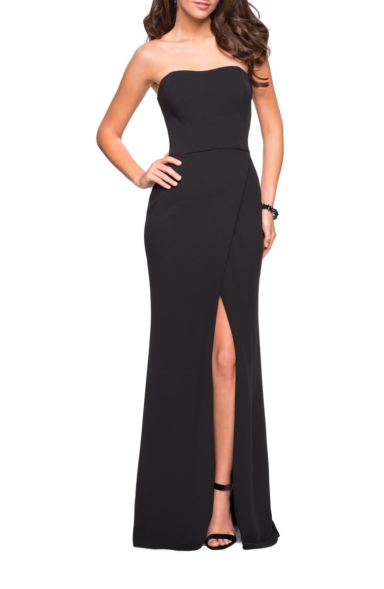 La Femme Strapless Jersey Evening Dress | Nordstrom
