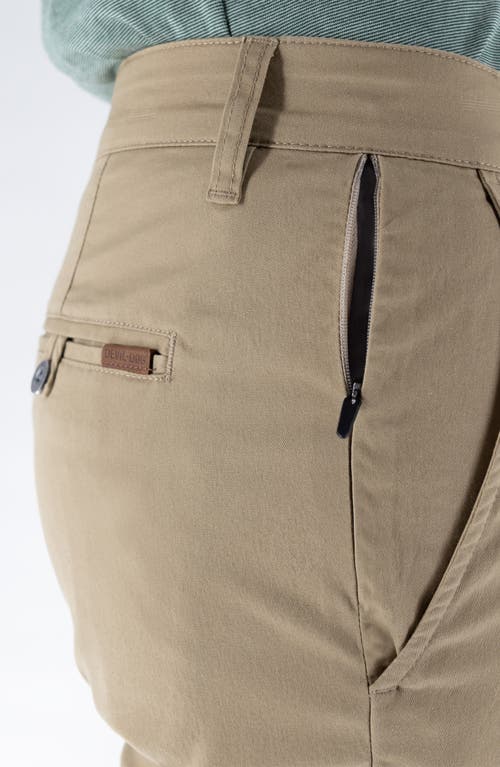 Devil-dog Dungarees Maneuver Slim Straight Leg Performance Twill Pants In Medium Beige/khaki