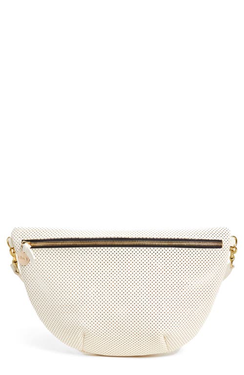 Shop Clare V . Grande Perforated Leather Belt Bag In Cream Perf