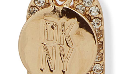 Shop Dkny Crystal Pavé Charm Necklace In Gold/crystal