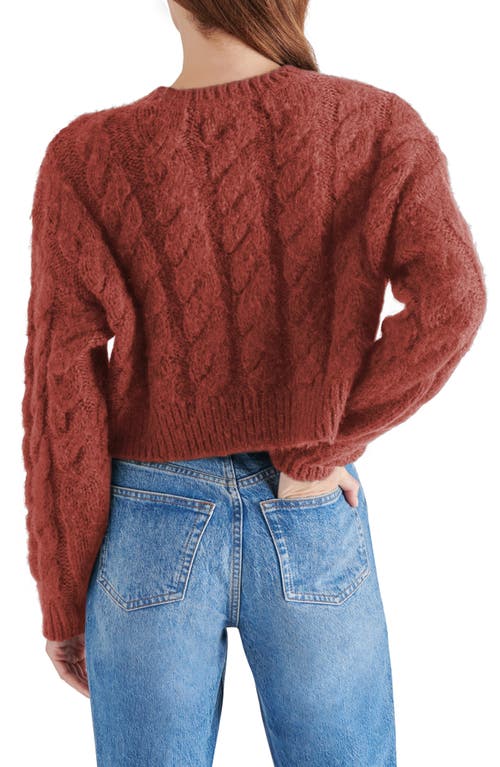 Shop Steve Madden Ceronne Cable Stitch Sweater In Baked Apple