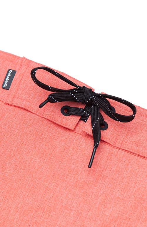 Rokka&rolla Quick-dry Stretch Swim Trunks With Adjustable Waistband In Peach
