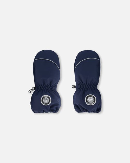 Shop Deux Par Deux Kids Unisex Solid Mittens Navy In Dress Blue