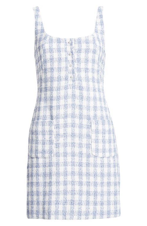 Shop Charles Henry Tank Minidress In Blue Checker