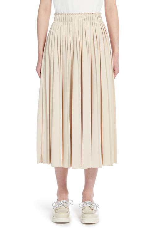 Kiku Pleated Crepe Jersey Midi Skirt in Sand