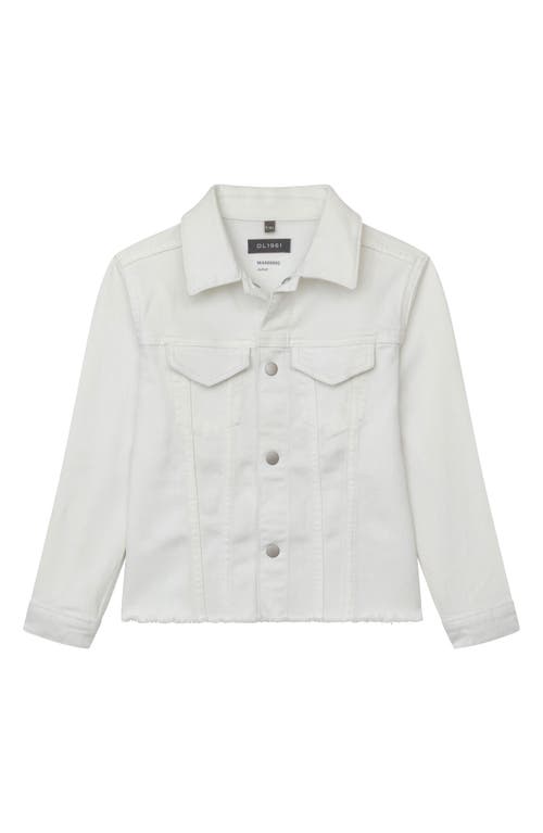 DL1961 Kids' Manning Raw Hem Denim Jacket Milk at Nordstrom