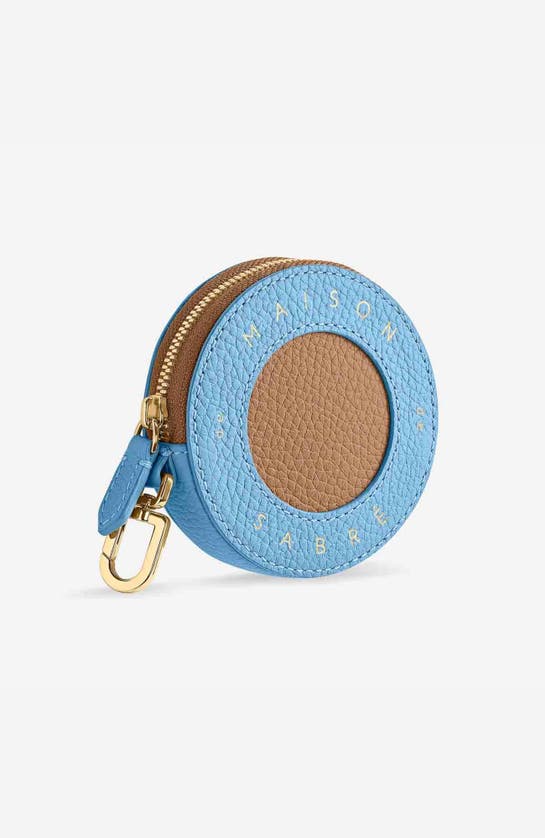 Shop Maison De Sabre Maison De Sabré Leather Coin Purse In Sky Sandstone