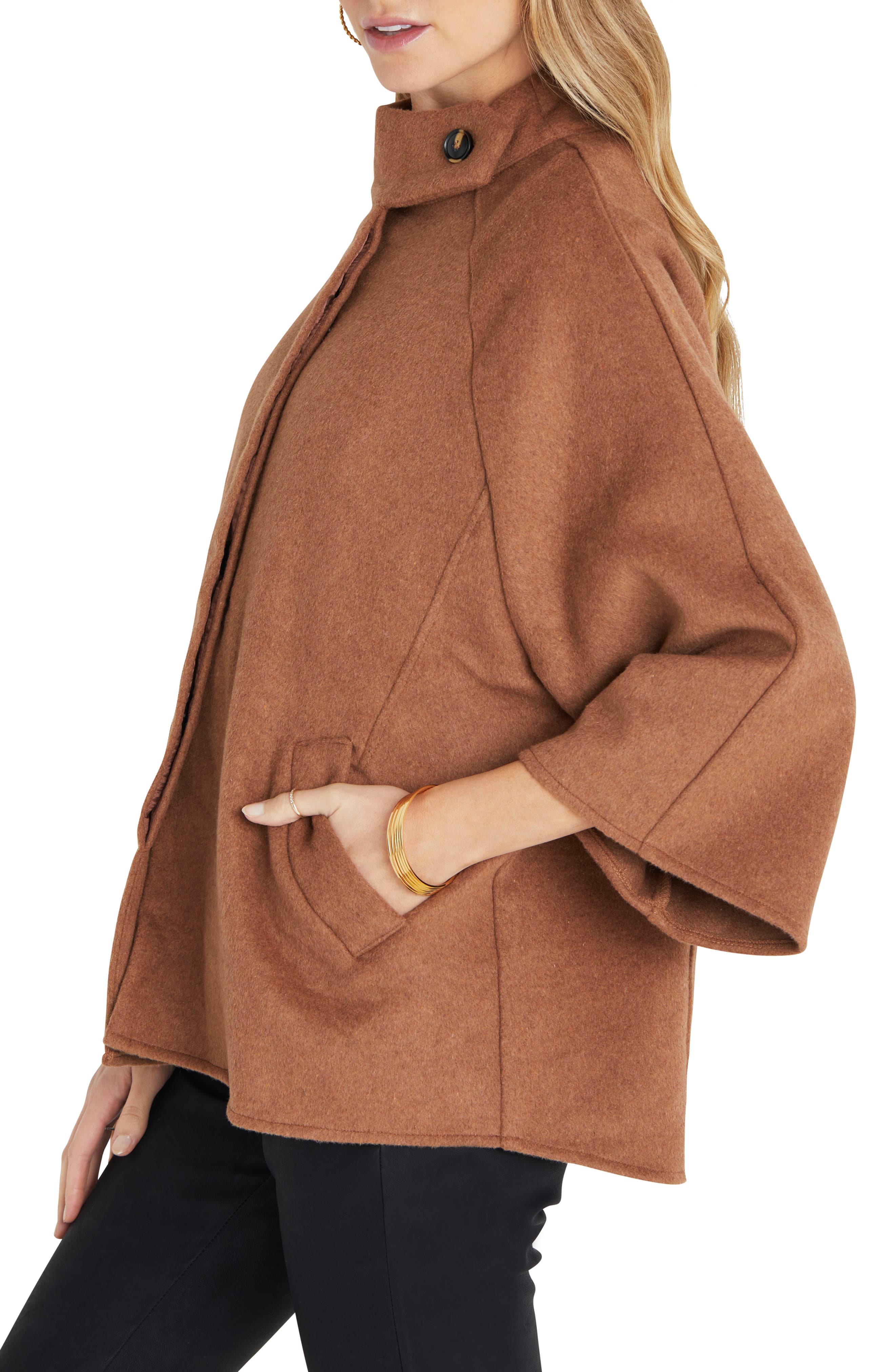 mock neck poncho