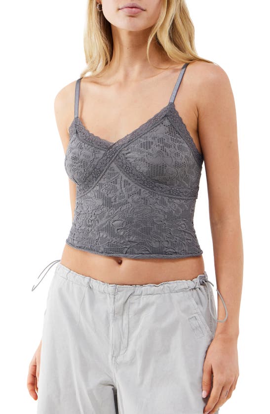 Shop Bdg Urban Outfitters Lace Crop Camisole In Charcoal