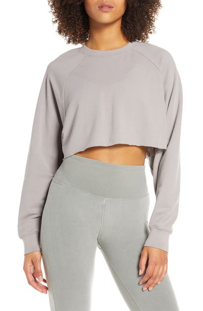Alo Yoga Double Take Crop Sweatshirt In Lavender
