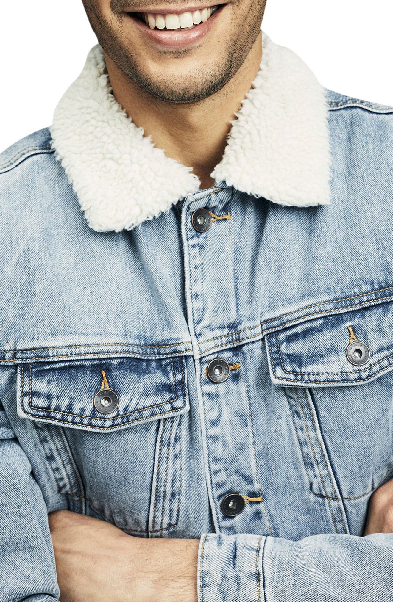 cotton on borg denim jacket