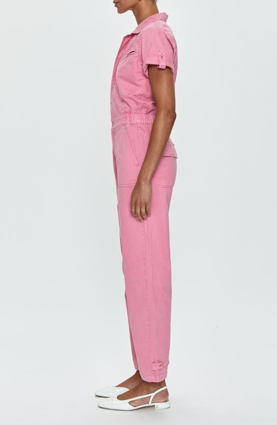 Shop Pistola Campbell Cotton Utility Jumpsuit In Peony Pink