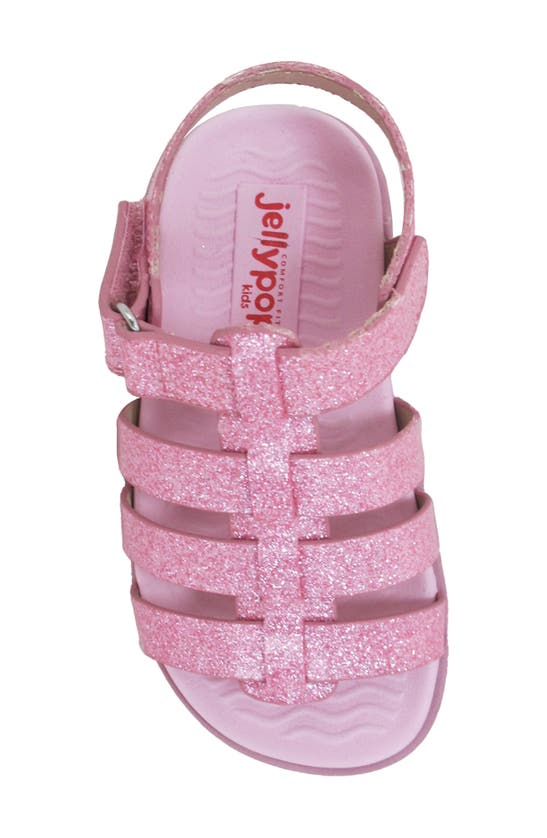 Jellypop Kids' Lil' Pickle Sport Sandal In Pink Glitter Smooth | ModeSens