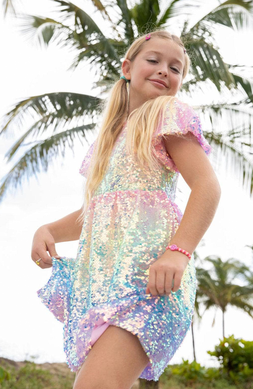 Shop Lola + The Boys Sequin Ombre Dress In Multicolor