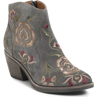 Sofft Westmont Floral Embroidered Bootie- Grey