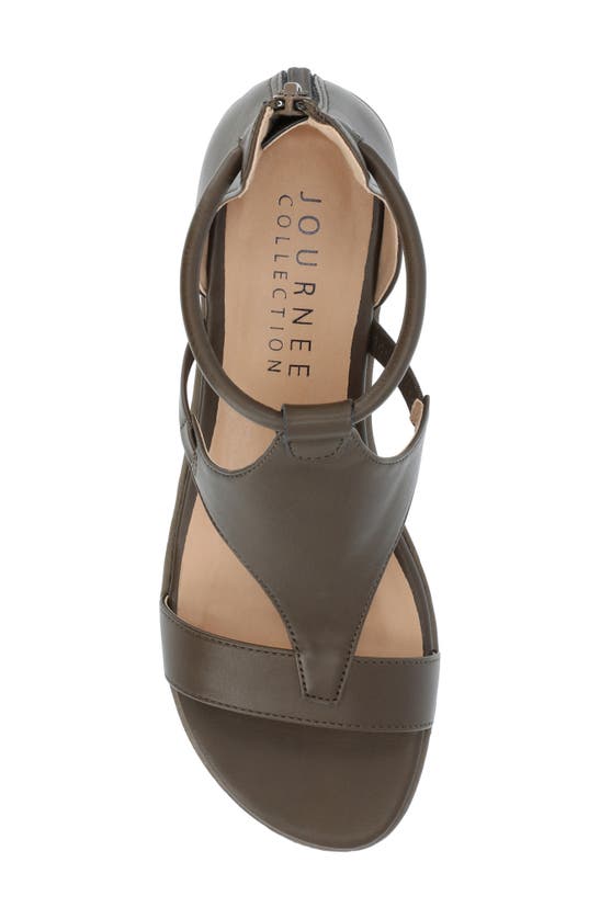 Shop Journee Collection Trayle Wedge Sandal In Olive