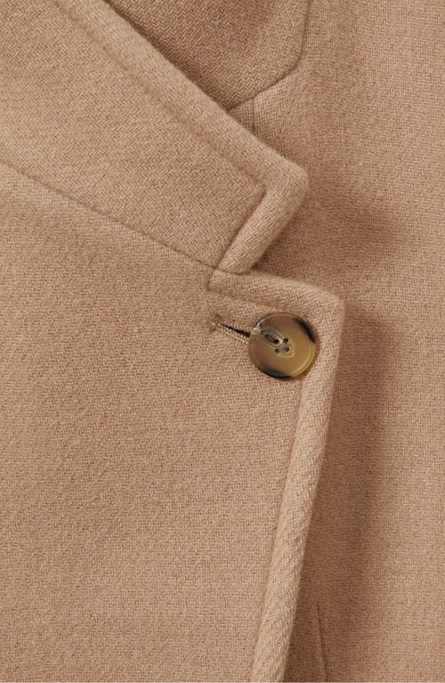 Shop Reiss Maude Double Breasted Wool Blend Coat In Light Camel