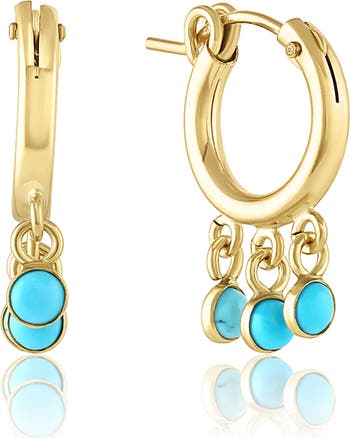 Set Stones Phoenix Synthetic Turquoise Hoop Earrings Nordstrom