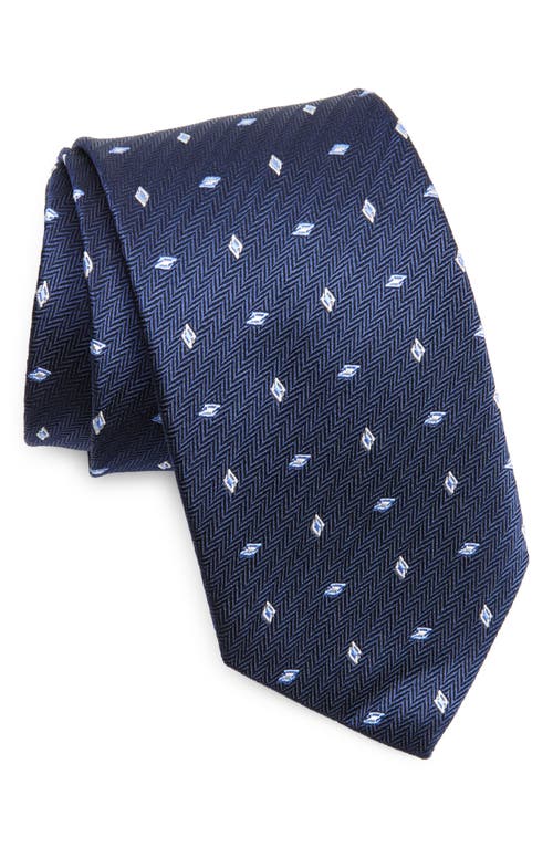 David Donahue Neat Silk Blend Tie In Blue