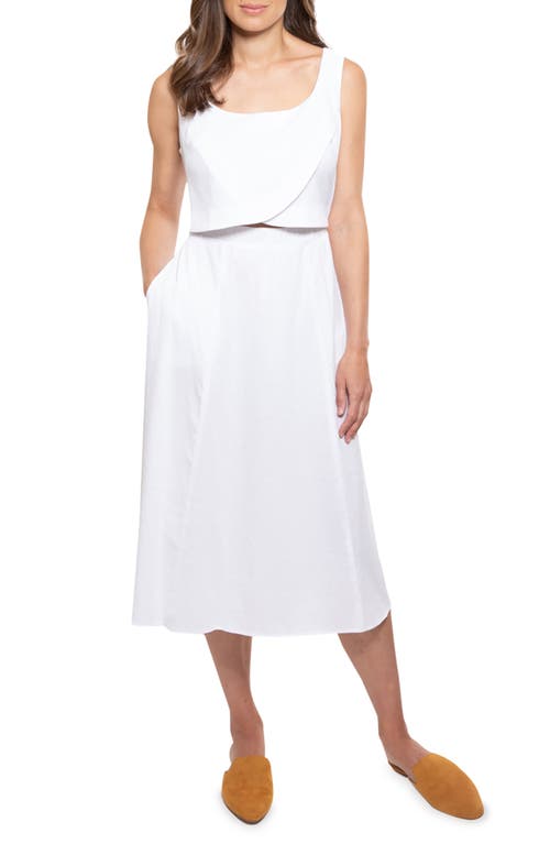 Crossover Nursing Dress in White