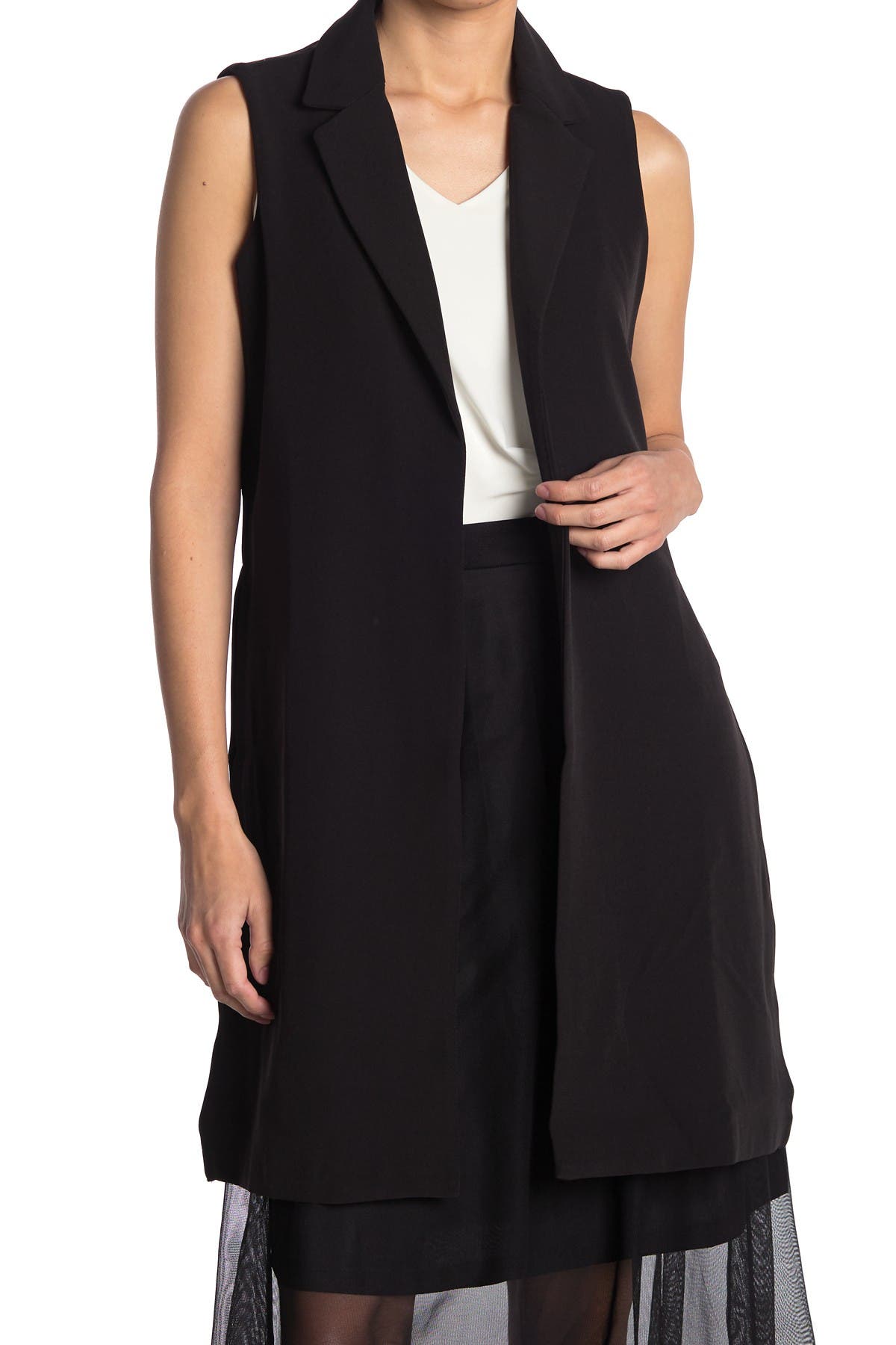 tahari long vest