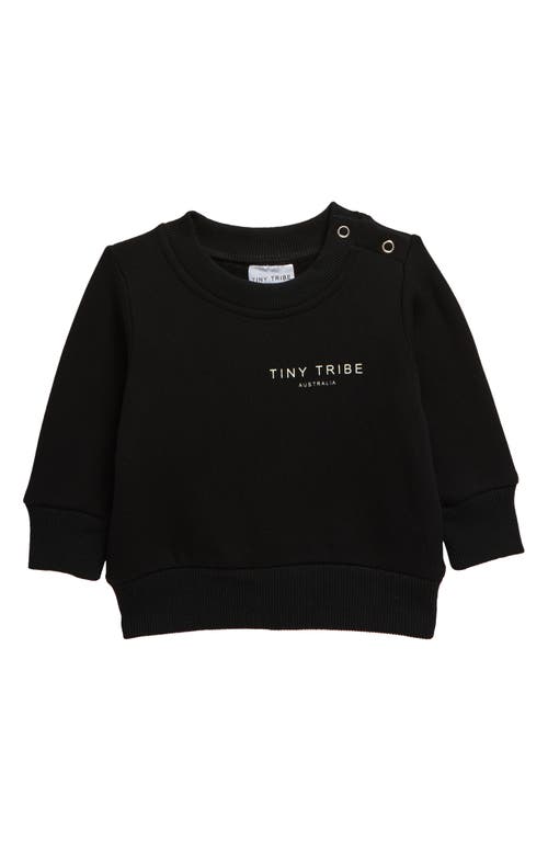 Shop Tiny Tribe Core Signature Crewneck Sweatshirt In Black