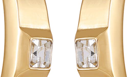 Vince Camuto Bezel Set Crystal Hoop Earrings In Goldtone4