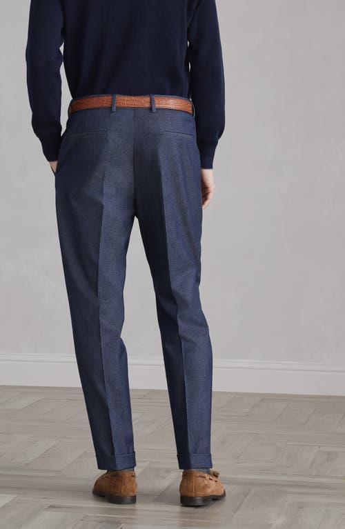 Shop Brunello Cucinelli Leisure Fit Trousers With Pleats In Denim