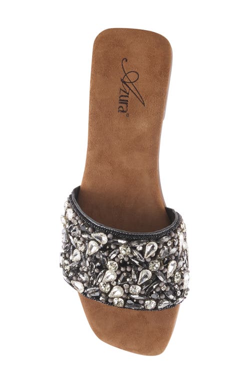 Azura By Spring Step Sizzling Rhinestone Embellished Slide Sandal In Black Multi