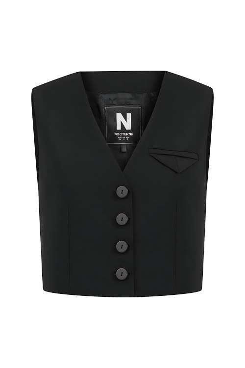 Shop Nocturne Double-breasted Vest In Black