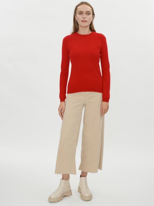 Shop Gobi Cashmere Crew Neck Sweater In Red