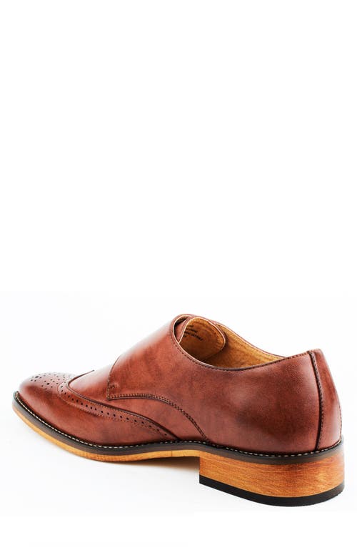 Gino Vitale Monk Strap Shoe In Brown