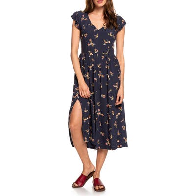 Roxy Rush Minute Ruffle Midi Dress, Blue