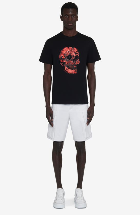 Shop Alexander Mcqueen Skull Graphic T-shirt In Black / Red