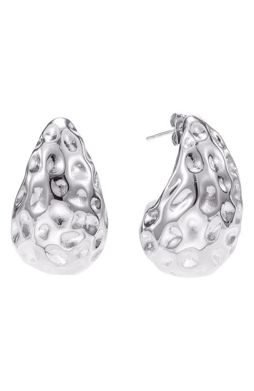 Shop Luv Aj The Doheny Molten Dome Drop Earrings In Silver