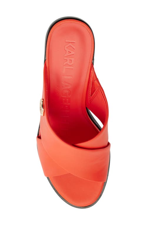 Shop Karl Lagerfeld Paris Henryk Criscross Slide Sandal In Vermillon