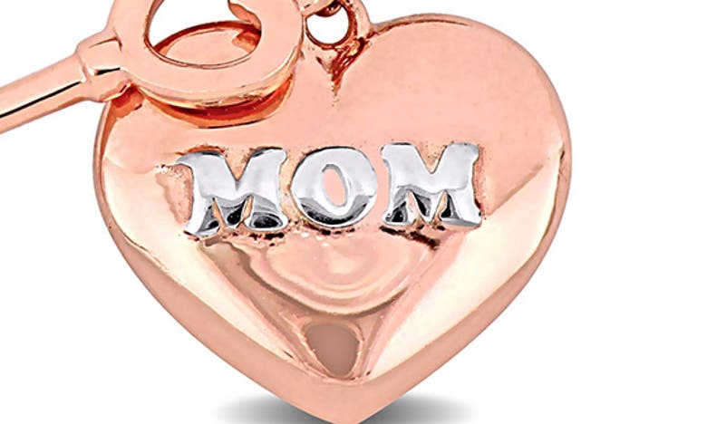 Delmar Heart & Key Charm Pendant Necklace In Rose