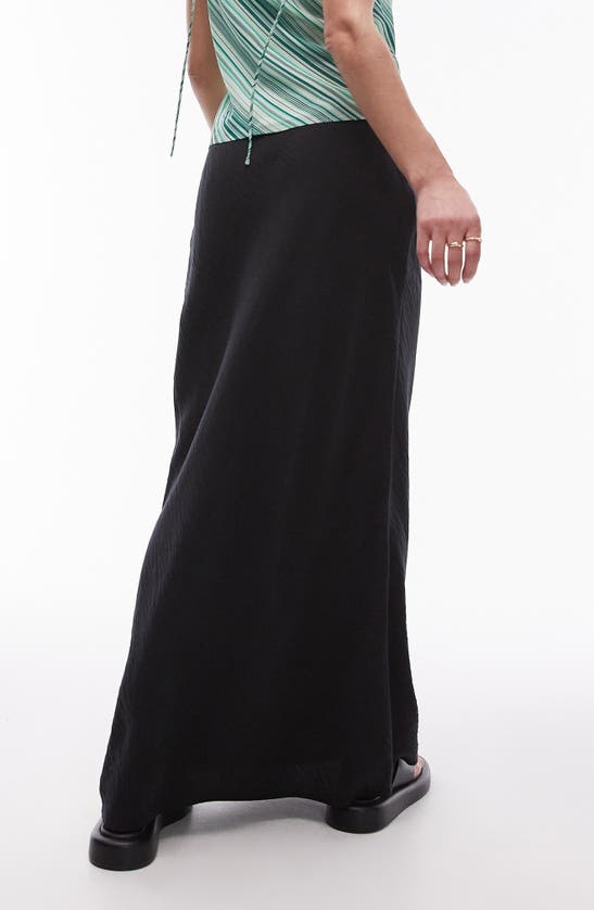 Shop Topshop Drawstring Twill Maxi Skirt In Black