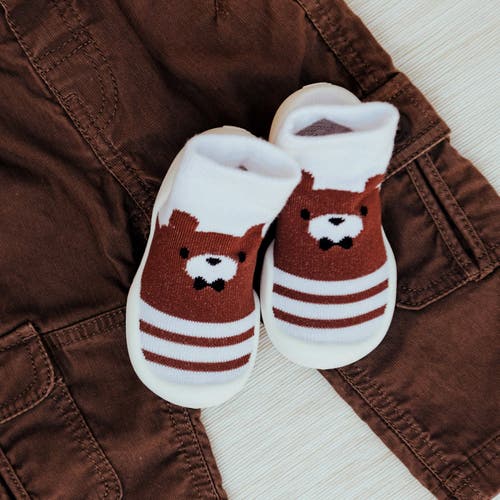 Komuello Toddler Boy Sock Shoes In Brown