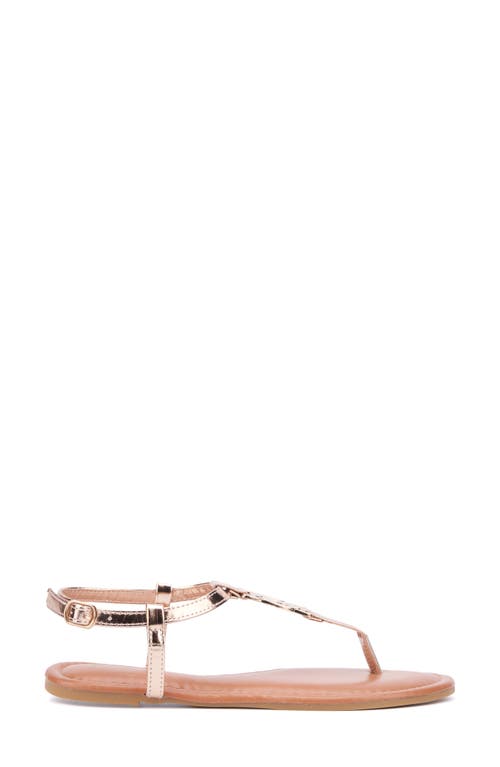 New York And Company Kaia T-strap Sandal In Rose Gold
