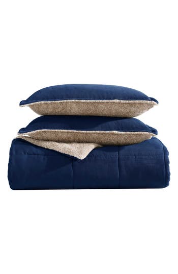 Nautica Beckett Reversible Comforter & Sham Set In Navy