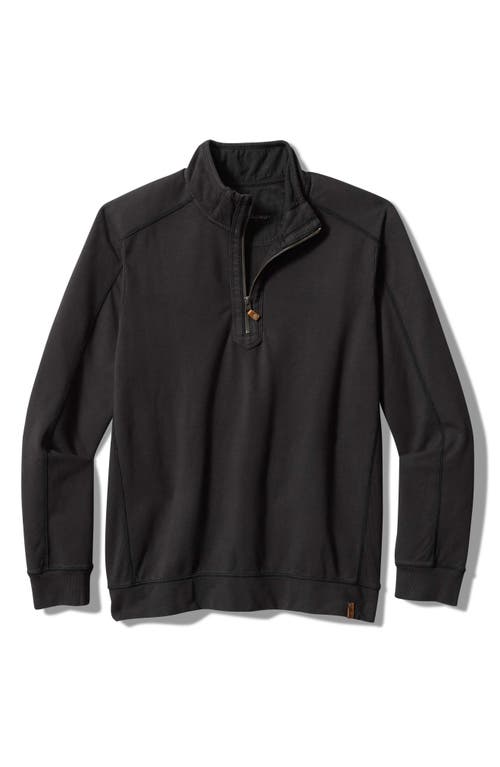 Shop Tommy Bahama French Terry Half Zip Pullover In Coal