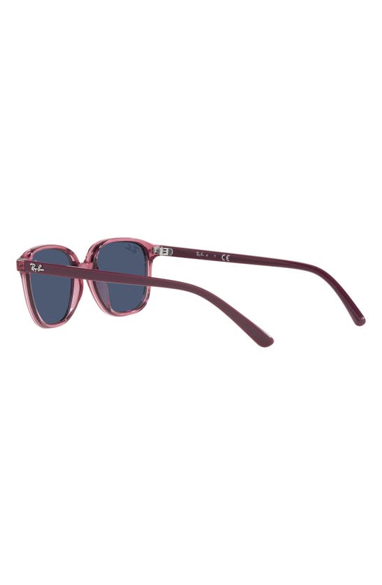 Shop Ray Ban Kids' Junior Leonard 45mm Square Sunglasses In Transparent Pink